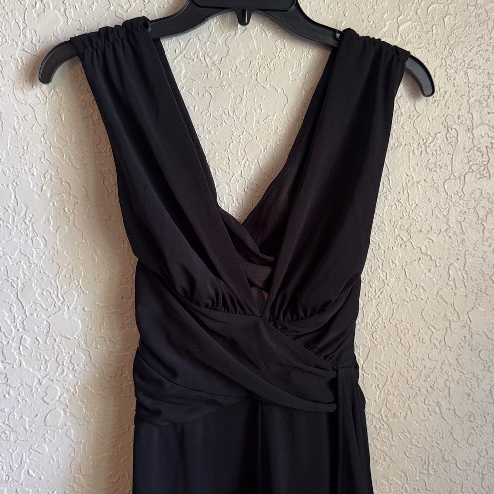 White House Black Market Black Sleeveless Dress Open Back Crisscross Size 2 - Picture 2 of 8